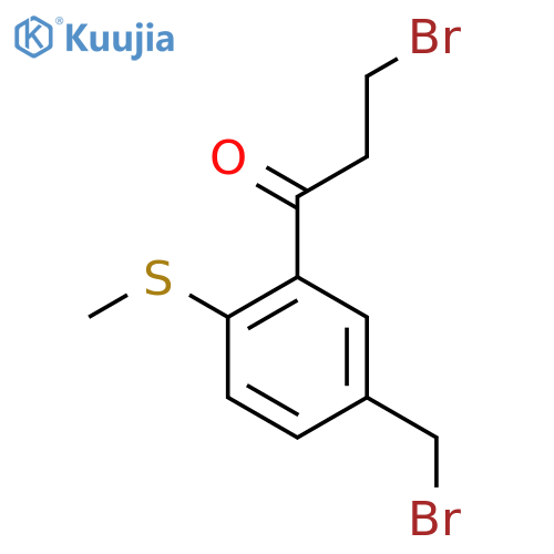 3-Bromo-1-(5-(bromomethyl)-2-(methylthio)phenyl)propan-1-one structure