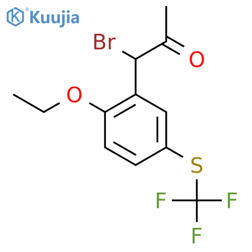 1-Bromo-1-(2-ethoxy-5-(trifluoromethylthio)phenyl)propan-2-one structure