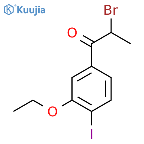 2-Bromo-1-(3-ethoxy-4-iodophenyl)propan-1-one structure