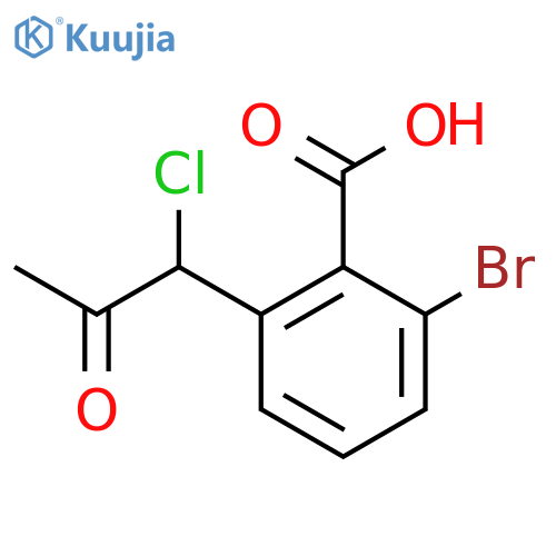 2-Bromo-6-(1-chloro-2-oxopropyl)benzoic acid structure