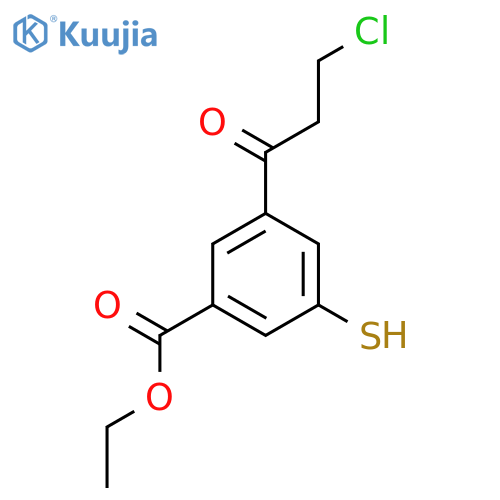 Ethyl 3-(3-chloropropanoyl)-5-mercaptobenzoate structure