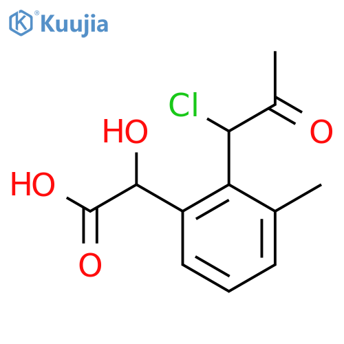 2-(1-Chloro-2-oxopropyl)-3-methylmandelic acid structure