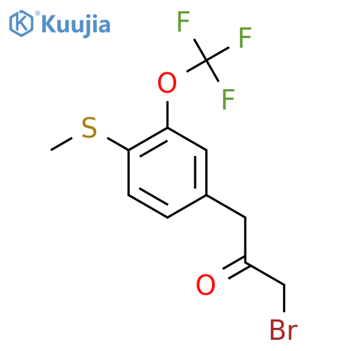 1-Bromo-3-(4-(methylthio)-3-(trifluoromethoxy)phenyl)propan-2-one structure