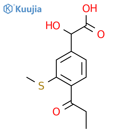 3-(Methylthio)-4-propionylmandelic acid structure