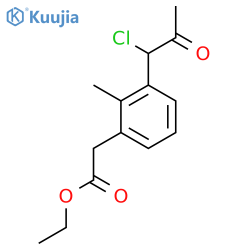 Ethyl 3-(1-chloro-2-oxopropyl)-2-methylphenylacetate structure