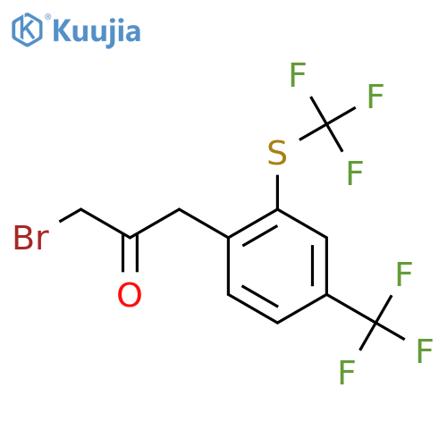 1-Bromo-3-(4-(trifluoromethyl)-2-(trifluoromethylthio)phenyl)propan-2-one structure