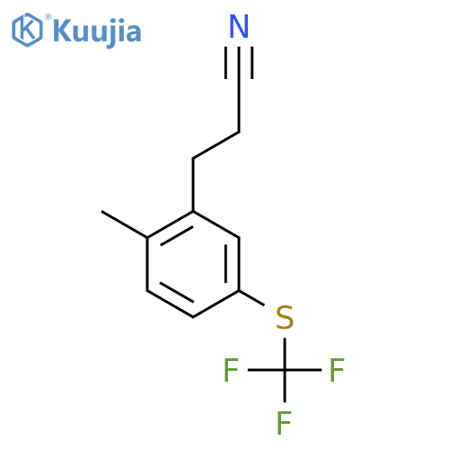 3-(2-Methyl-5-(trifluoromethylthio)phenyl)propanenitrile structure