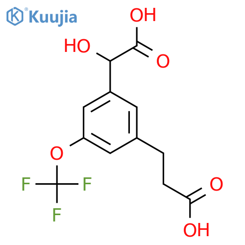 3-(2-Carboxyethyl)-5-(trifluoromethoxy)mandelic acid structure