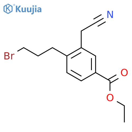 Ethyl 4-(3-bromopropyl)-3-(cyanomethyl)benzoate structure
