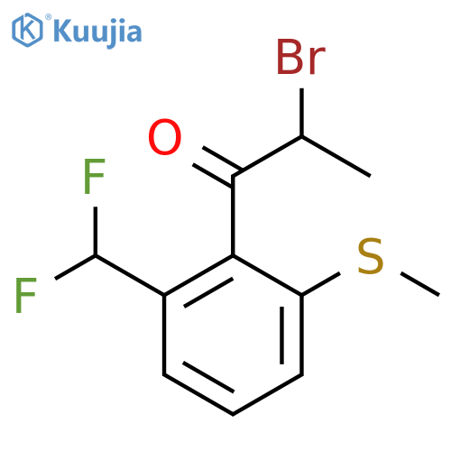 2-Bromo-1-(2-(difluoromethyl)-6-(methylthio)phenyl)propan-1-one structure