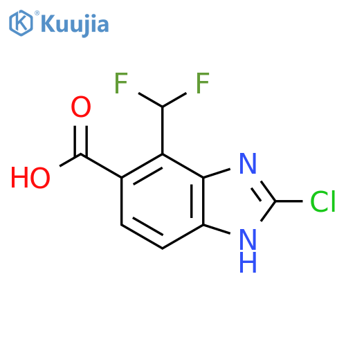 2-Chloro-7-difluoromethyl-1H-benzimidazole-6-carboxylic acid structure