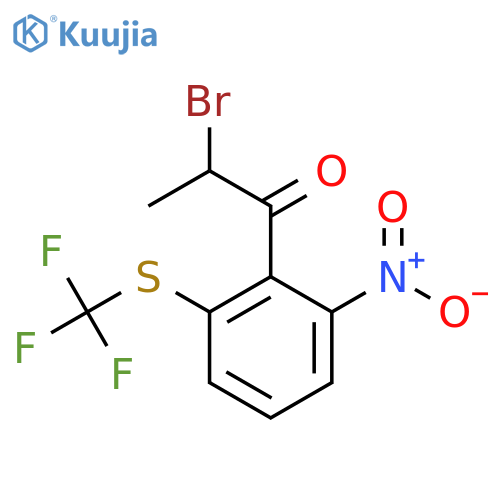 2-Bromo-1-(2-nitro-6-(trifluoromethylthio)phenyl)propan-1-one structure