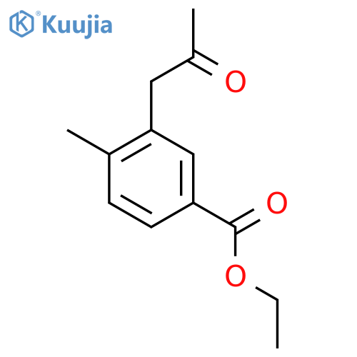 Ethyl 4-methyl-3-(2-oxopropyl)benzoate structure