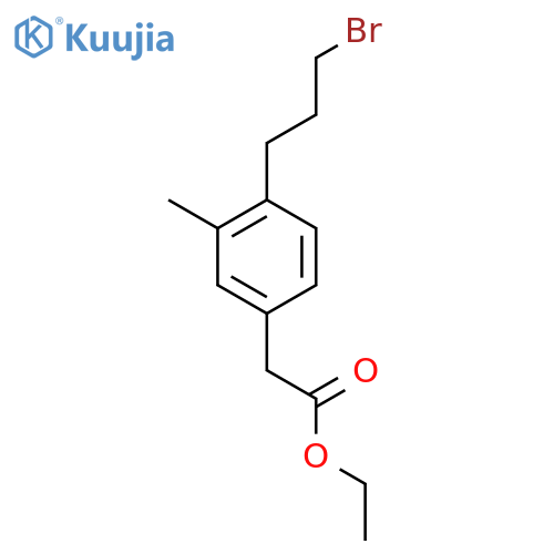 Ethyl 4-(3-bromopropyl)-3-methylphenylacetate structure