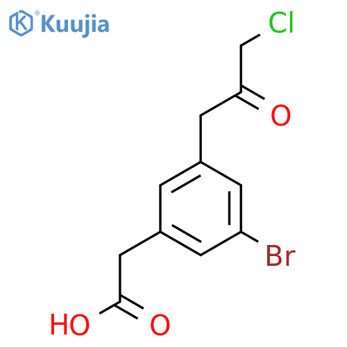 3-Bromo-5-(3-chloro-2-oxopropyl)phenylacetic acid structure