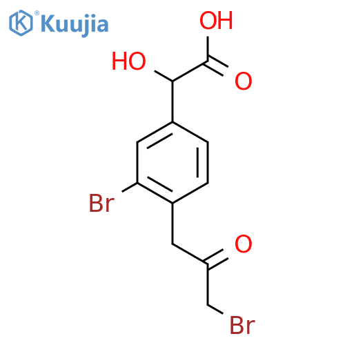 3-Bromo-4-(3-bromo-2-oxopropyl)mandelic acid structure