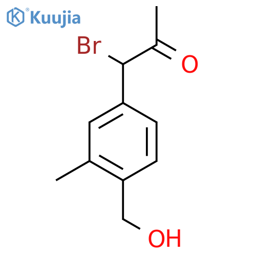 4-(1-Bromo-2-oxopropyl)-2-methylbenzyl alcohol structure