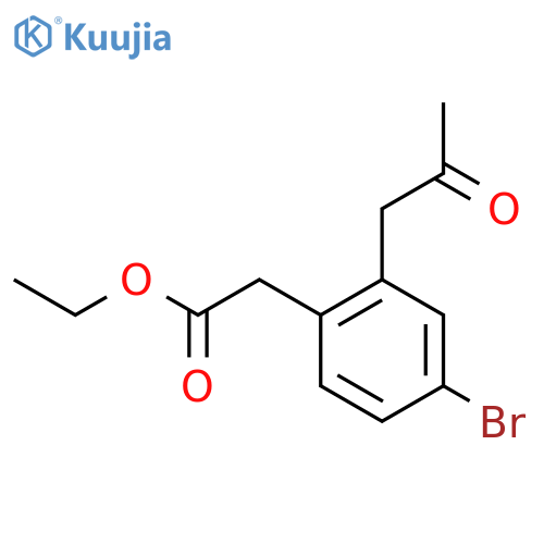 Ethyl 4-bromo-2-(2-oxopropyl)phenylacetate structure