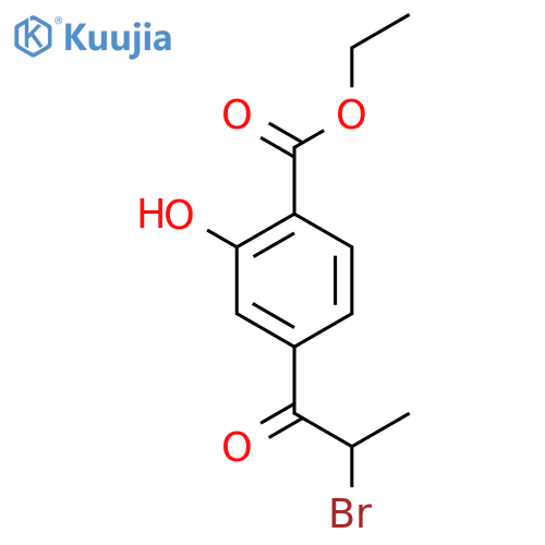 Ethyl 4-(2-bromopropanoyl)-2-hydroxybenzoate structure