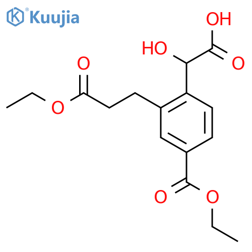 Ethyl 4-(carboxy(hydroxy)methyl)-3-(3-ethoxy-3-oxopropyl)benzoate structure