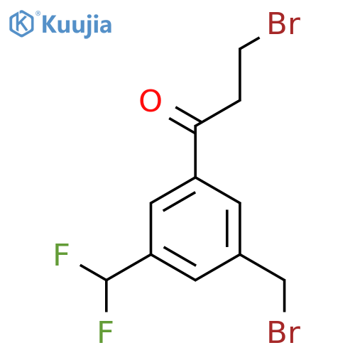 3-Bromo-1-(3-(bromomethyl)-5-(difluoromethyl)phenyl)propan-1-one structure