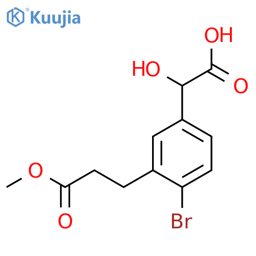 4-Bromo-3-(3-methoxy-3-oxopropyl)mandelic acid structure