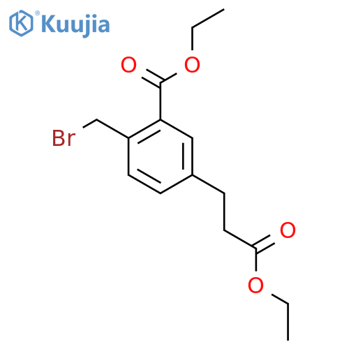 Ethyl 2-(bromomethyl)-5-(3-ethoxy-3-oxopropyl)benzoate structure