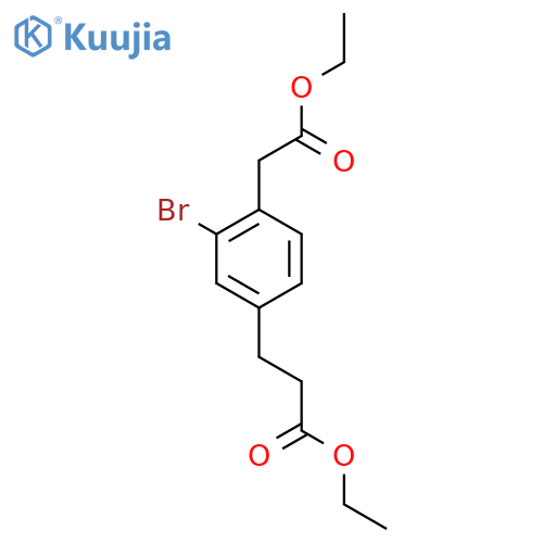 Ethyl 2-bromo-4-(3-ethoxy-3-oxopropyl)phenylacetate structure
