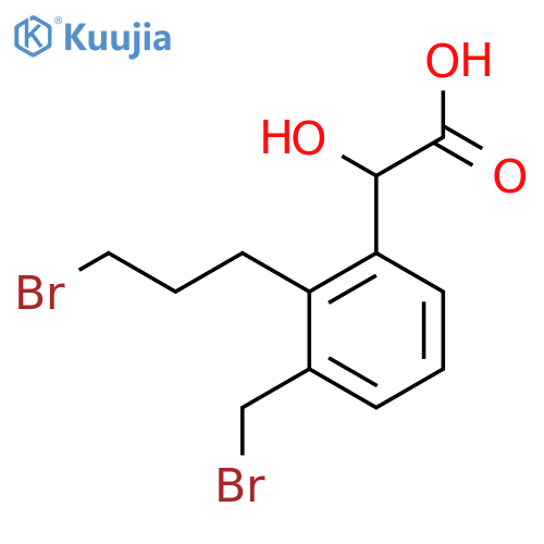 3-(Bromomethyl)-2-(3-bromopropyl)mandelic acid structure