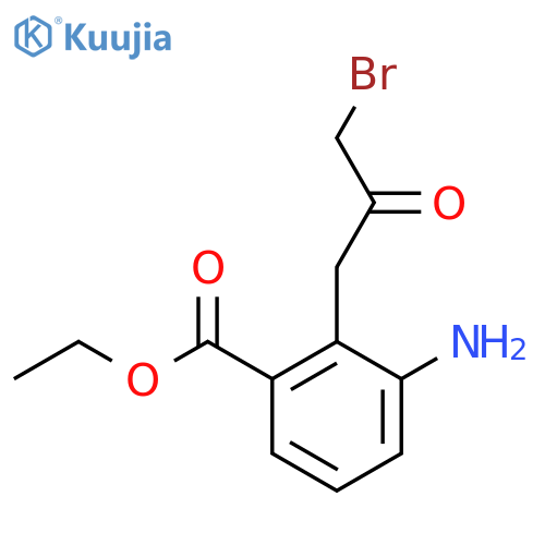 Ethyl 3-amino-2-(3-bromo-2-oxopropyl)benzoate structure
