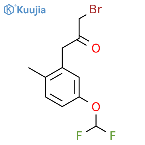1-Bromo-3-(5-(difluoromethoxy)-2-methylphenyl)propan-2-one structure