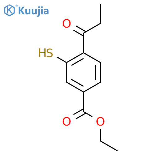 Ethyl 3-mercapto-4-propionylbenzoate structure