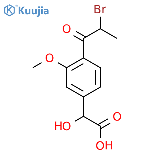4-(2-Bromopropanoyl)-3-methoxymandelic acid structure