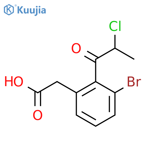 3-Bromo-2-(2-chloropropanoyl)phenylacetic acid structure