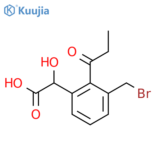 3-(Bromomethyl)-2-propionylmandelic acid structure