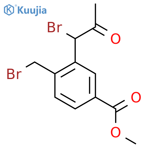 Methyl 3-(1-bromo-2-oxopropyl)-4-(bromomethyl)benzoate structure