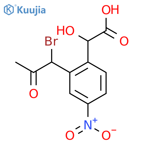 2-(1-Bromo-2-oxopropyl)-4-nitromandelic acid structure