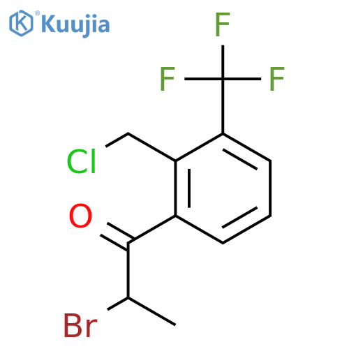 2-Bromo-1-(2-(chloromethyl)-3-(trifluoromethyl)phenyl)propan-1-one structure
