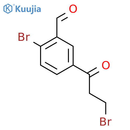 2-Bromo-5-(3-bromopropanoyl)benzaldehyde structure
