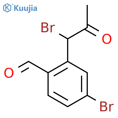 4-Bromo-2-(1-bromo-2-oxopropyl)benzaldehyde structure