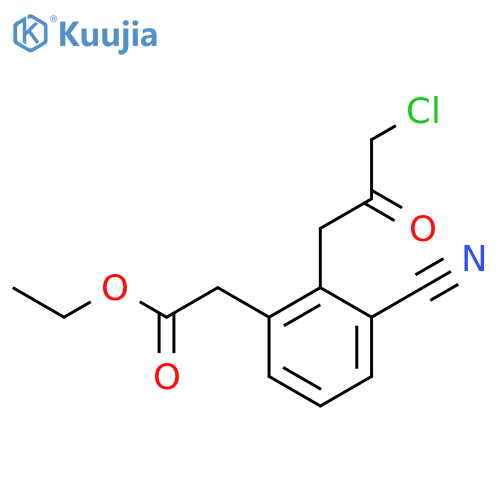 Ethyl 2-(3-chloro-2-oxopropyl)-3-cyanophenylacetate structure