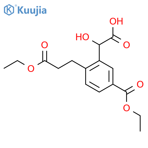 Ethyl 3-(carboxy(hydroxy)methyl)-4-(3-ethoxy-3-oxopropyl)benzoate structure
