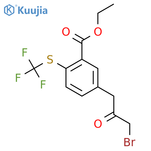 Ethyl 5-(3-bromo-2-oxopropyl)-2-(trifluoromethylthio)benzoate structure