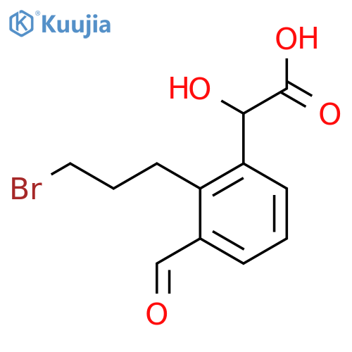 2-(3-Bromopropyl)-3-formylmandelic acid structure