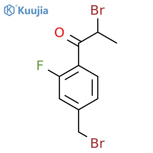 2-Bromo-1-(4-(bromomethyl)-2-fluorophenyl)propan-1-one structure
