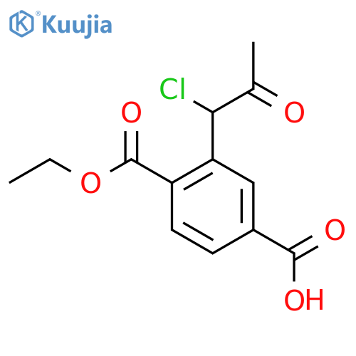 Ethyl 4-carboxy-2-(1-chloro-2-oxopropyl)benzoate structure