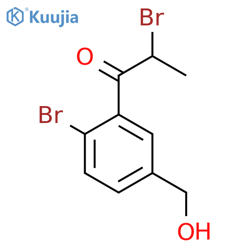 2-Bromo-1-(2-bromo-5-(hydroxymethyl)phenyl)propan-1-one structure