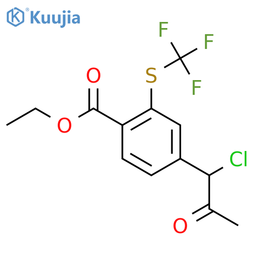 Ethyl 4-(1-chloro-2-oxopropyl)-2-(trifluoromethylthio)benzoate structure