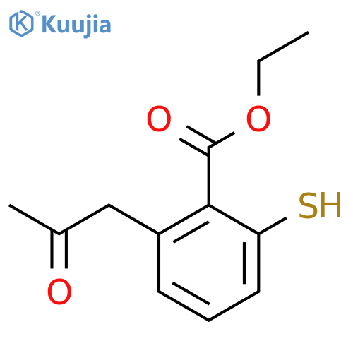 Ethyl 2-mercapto-6-(2-oxopropyl)benzoate structure