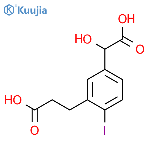 3-(2-Carboxyethyl)-4-iodomandelic acid structure